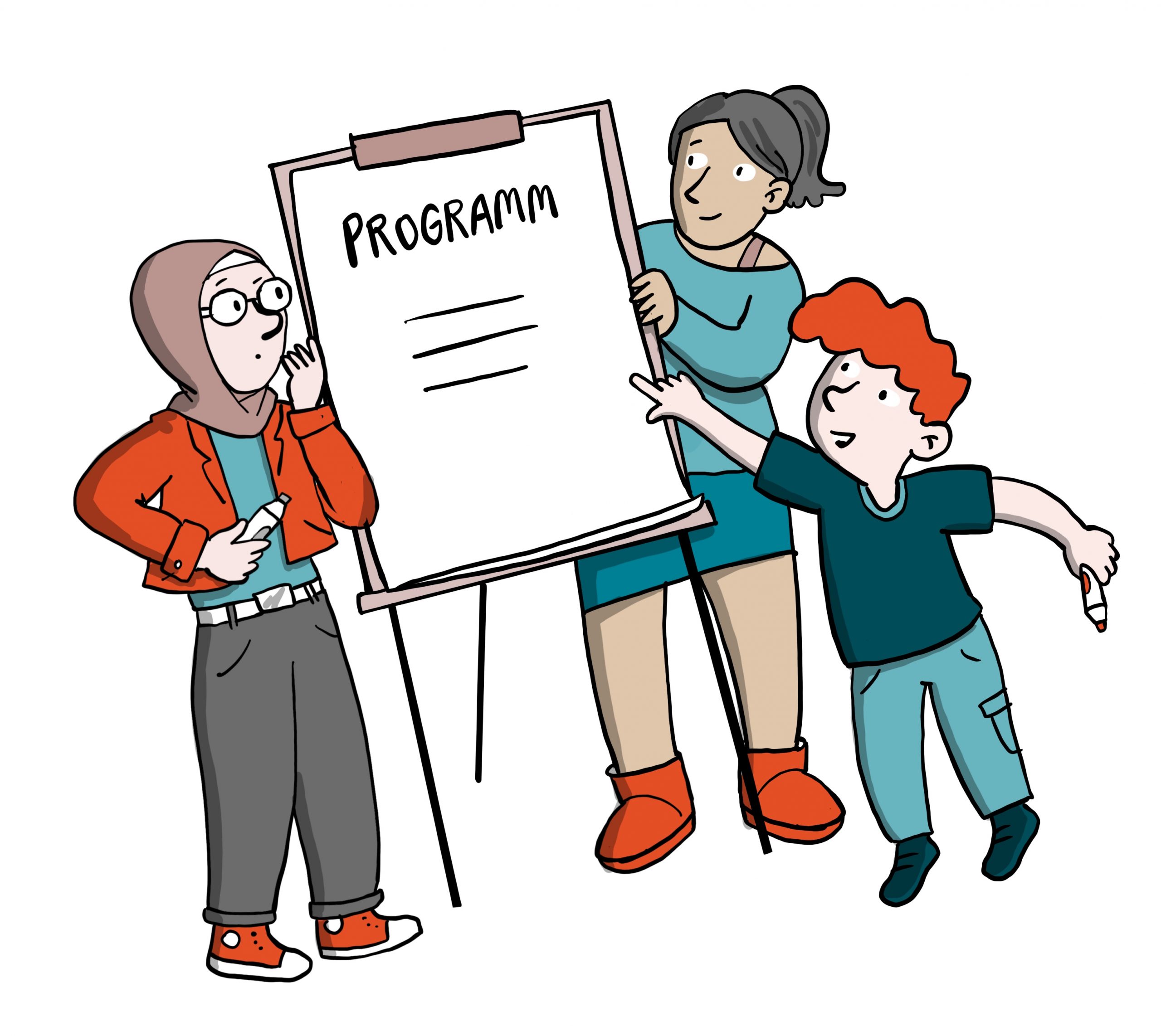 Jugendliche planen Programm